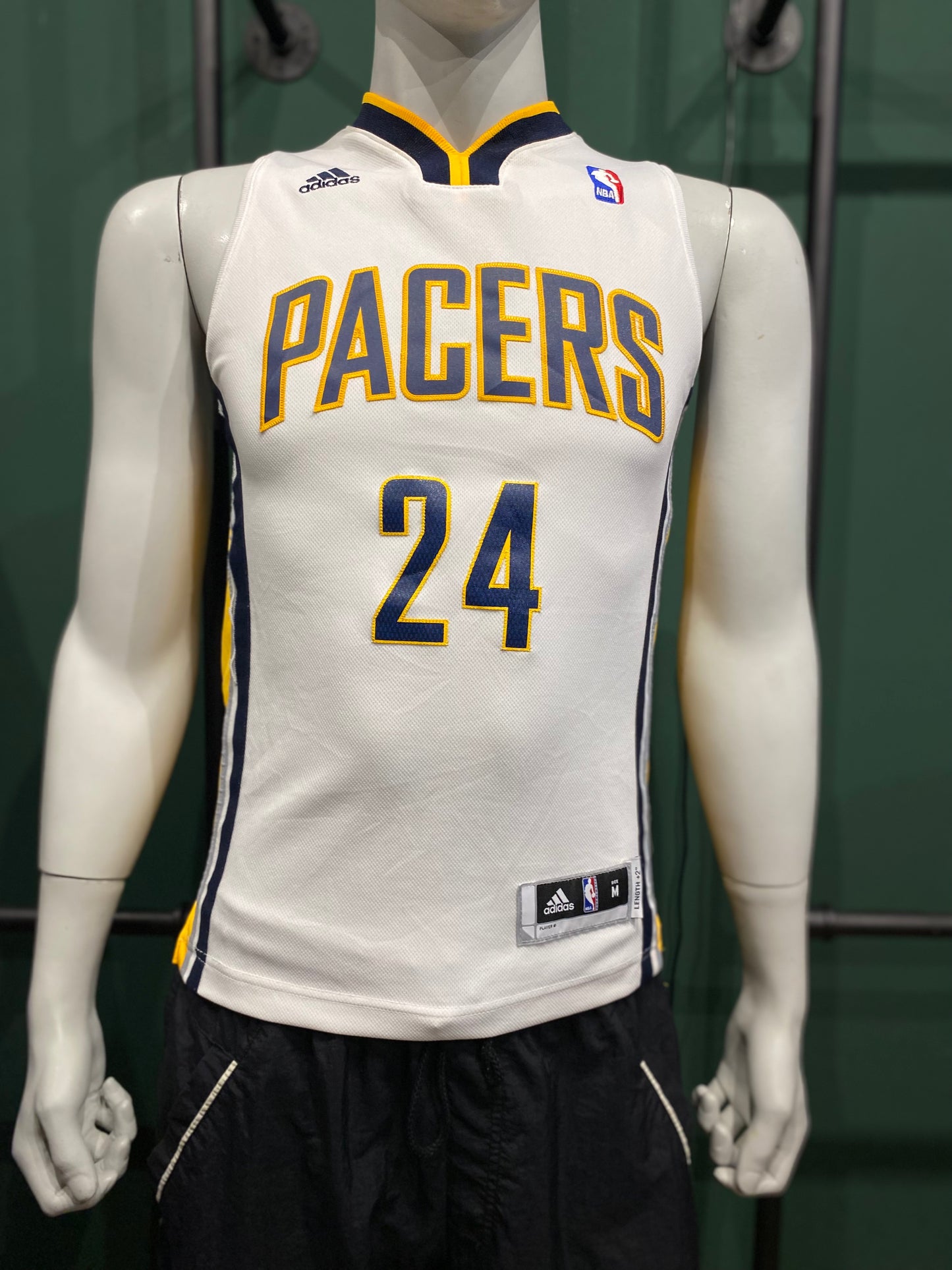 Vintage Adidas NBA Pacers M Weiß, Gelb M