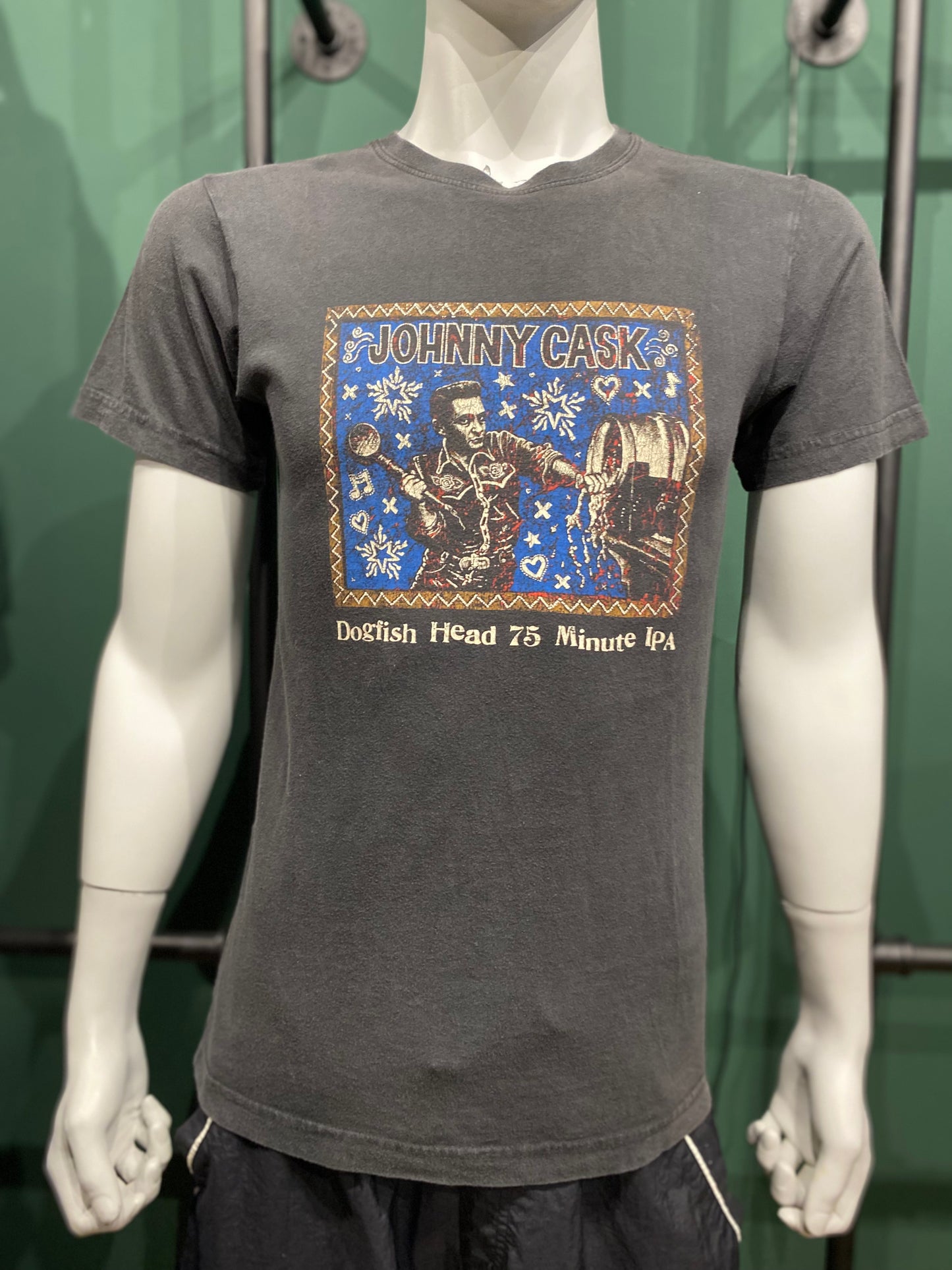 Vintage Canvas T-Shirt S Schwarz Johnny Cask Dogfish Head Brewery Limitierte Ausgabe