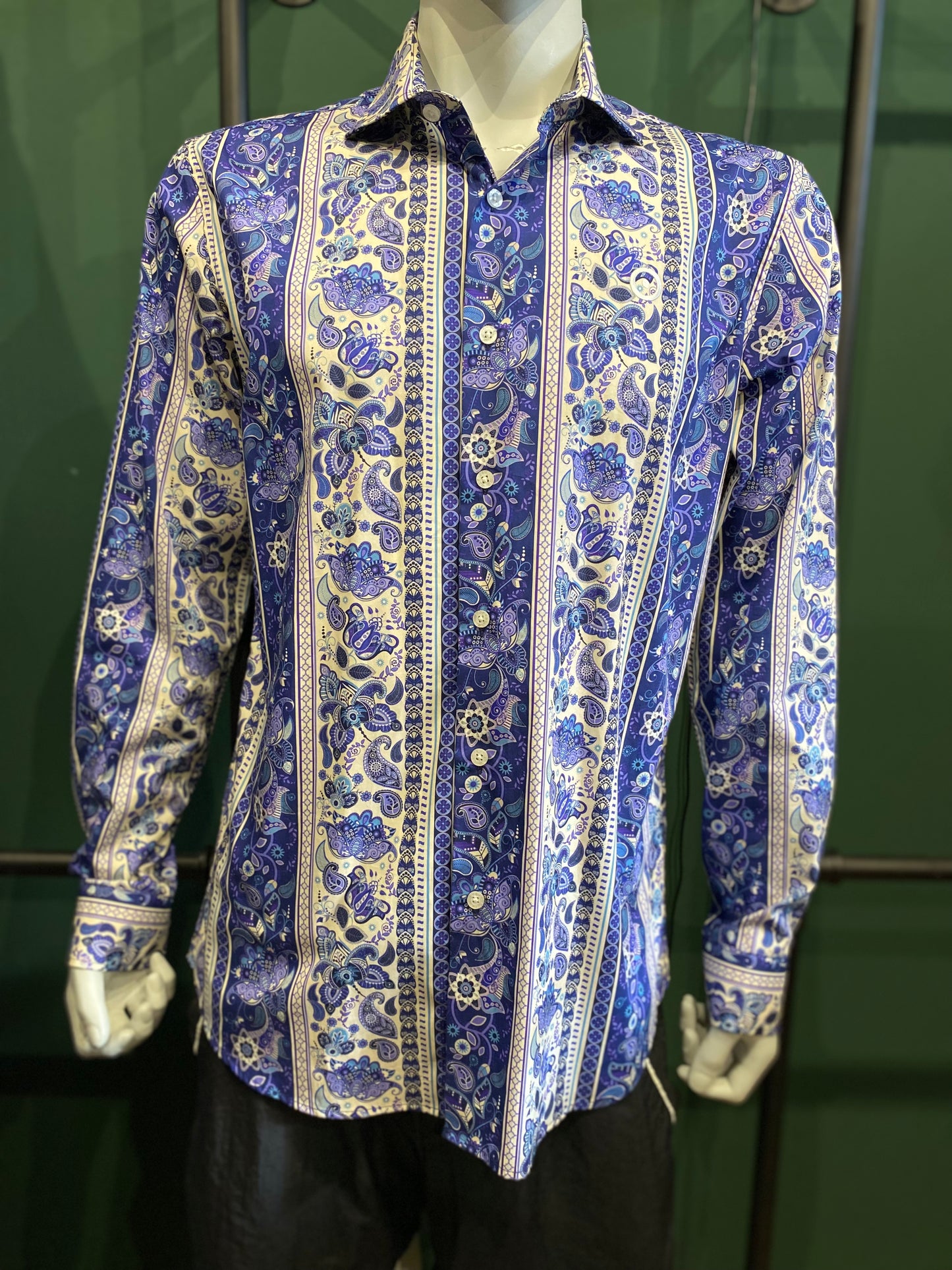 Vintage Escarapela Hemd Langärmlig L Blau, Weiß