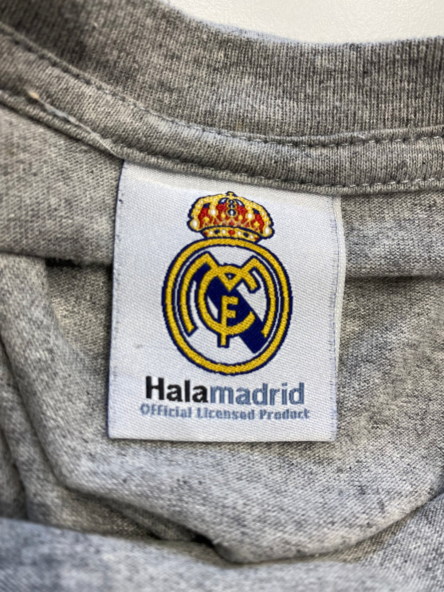 Vintage Real Madrid T-Shirt Grau Real Madrid Aufdruck