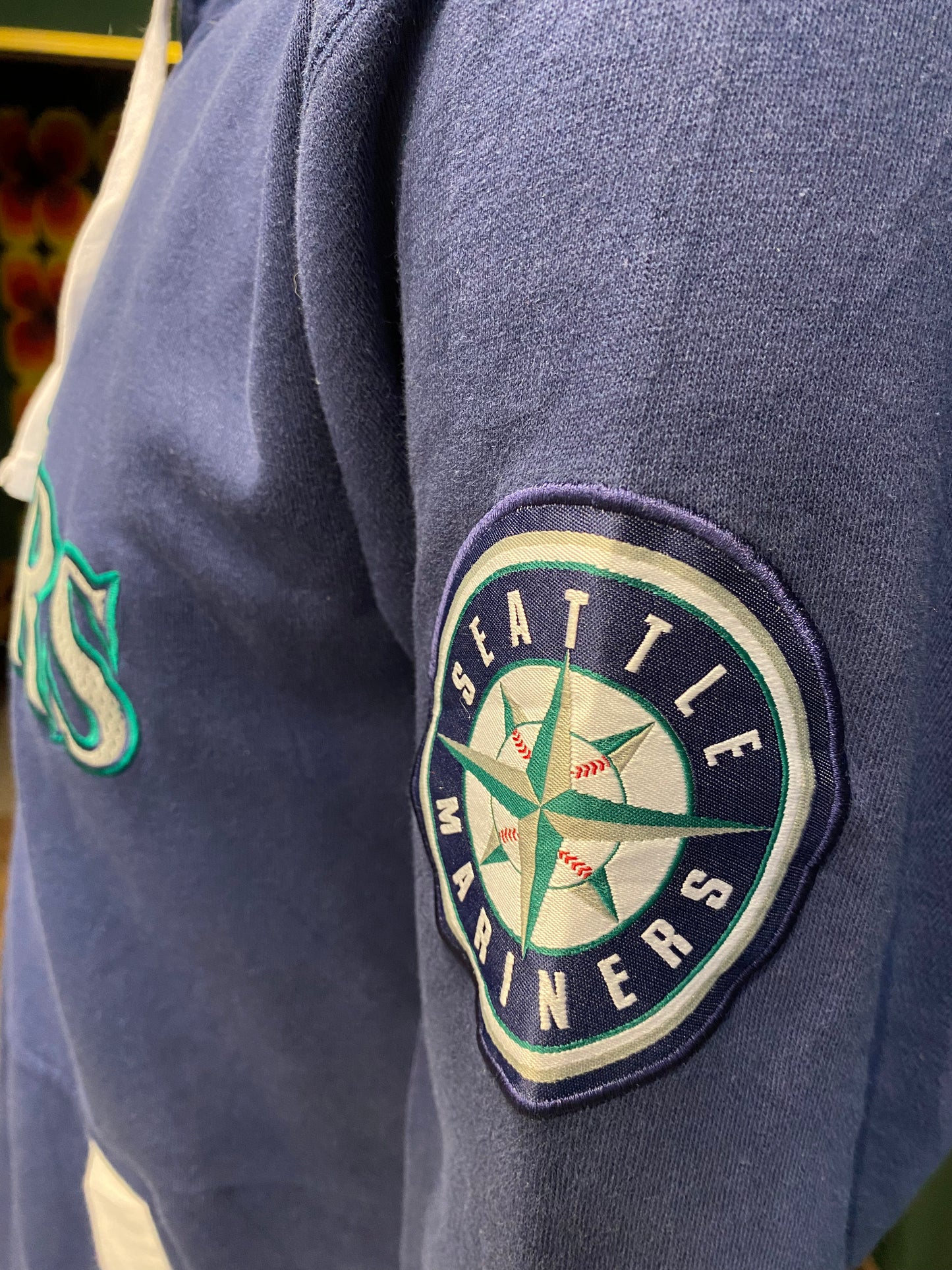 Vintage Majestic Hoodie L Blau