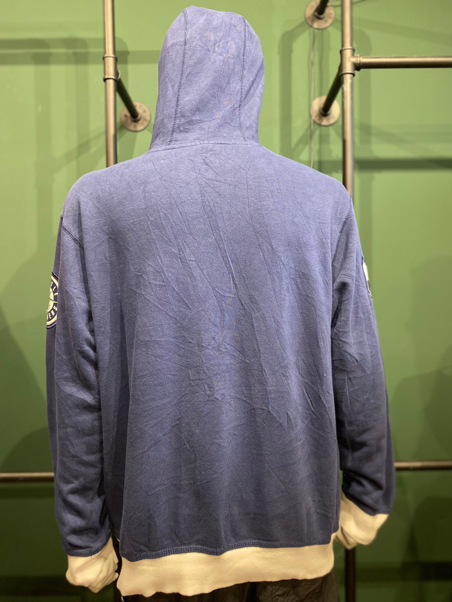 Vintage Majestic Hoodie L Blau