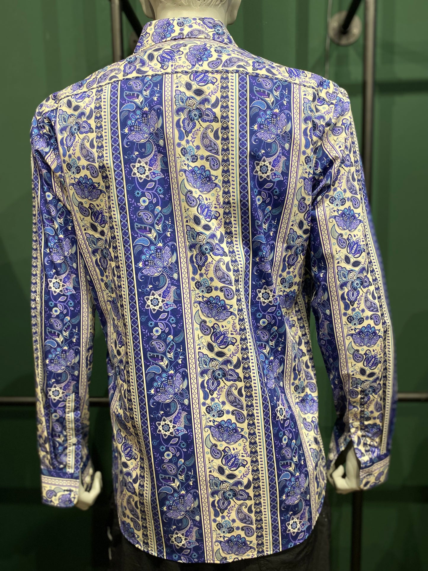 Vintage Escarapela Hemd Langärmlig L Blau, Weiß