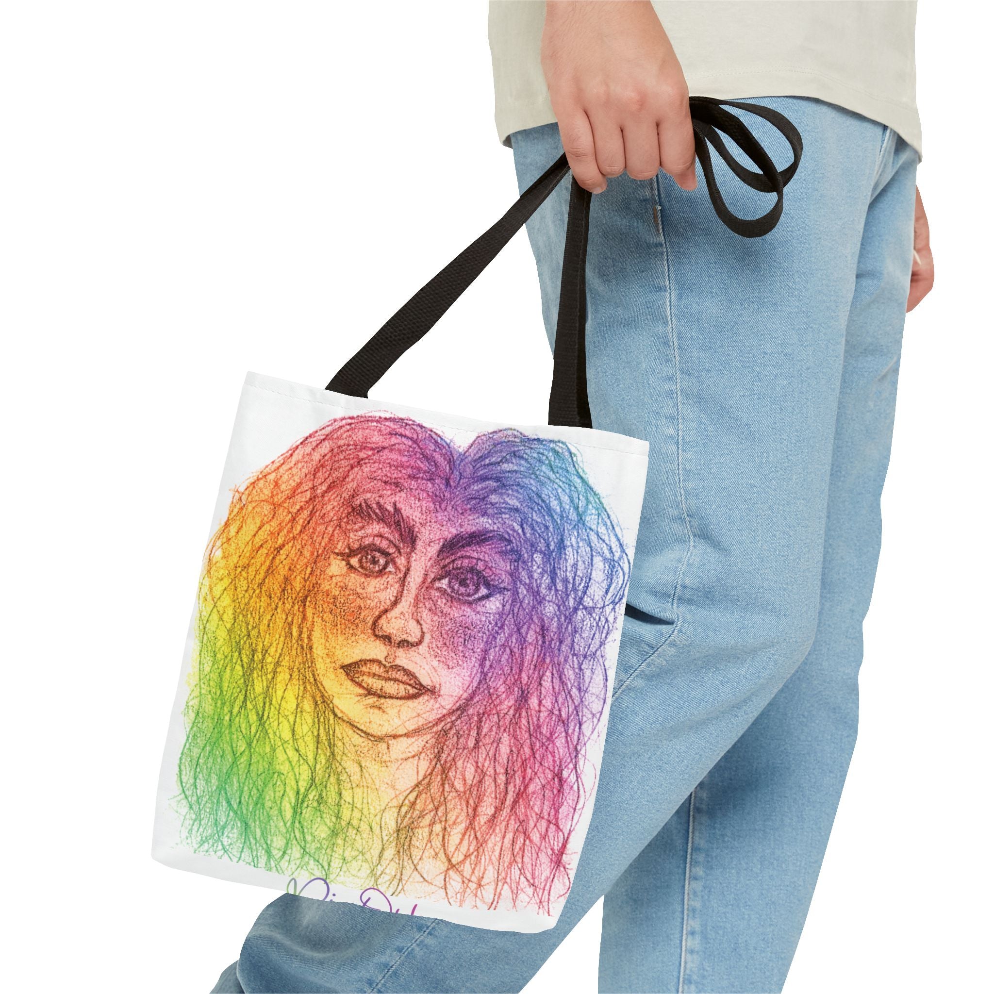 PisOph Tote Bag - handgezeichnete Kunst auf Stoff