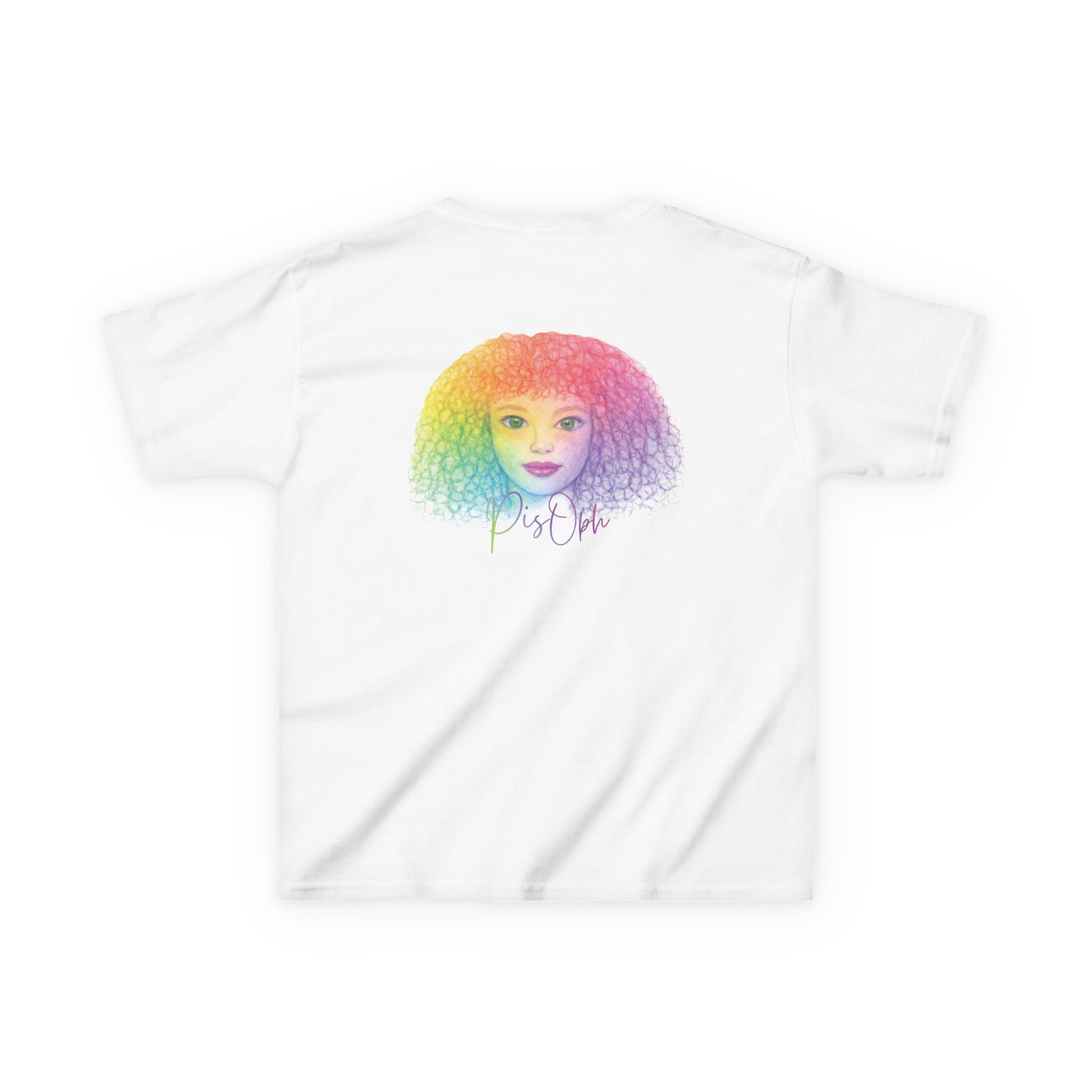 Kids Tee — Rainbow Afro Girl "Pistah" Graphic