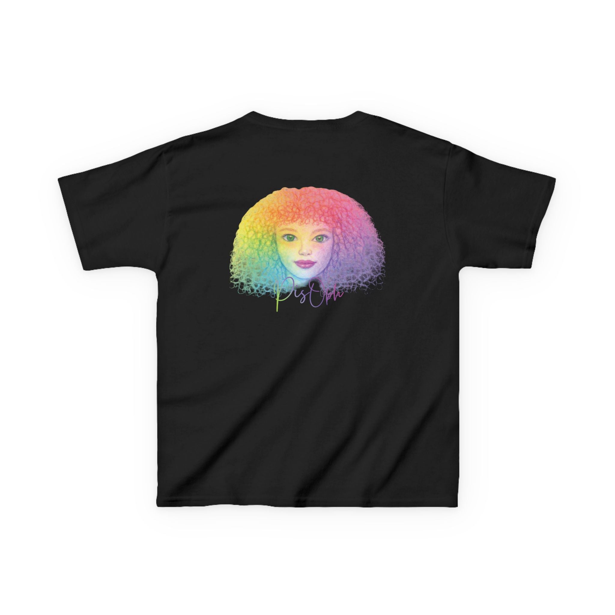 Kids Tee — Rainbow Afro Girl "Pistah" Graphic