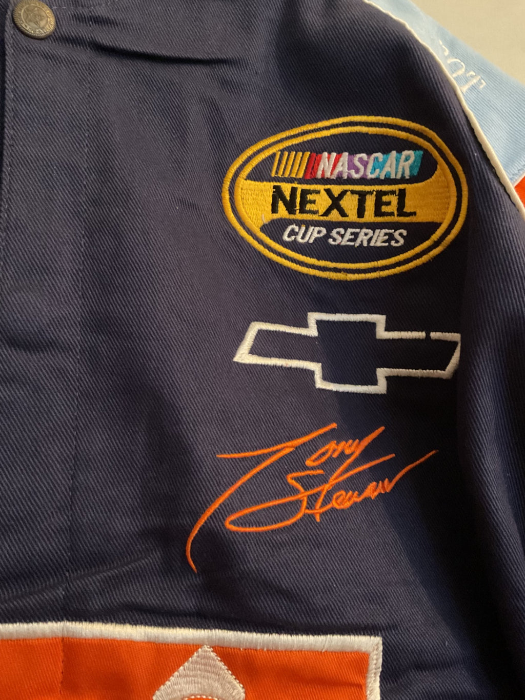 JH Design NASCAR - Tony Stewart #20 aufwändig bestickt, seltenes Multi Color Modell, hochwertige US Produktion, Sammlerstück in top Zustand