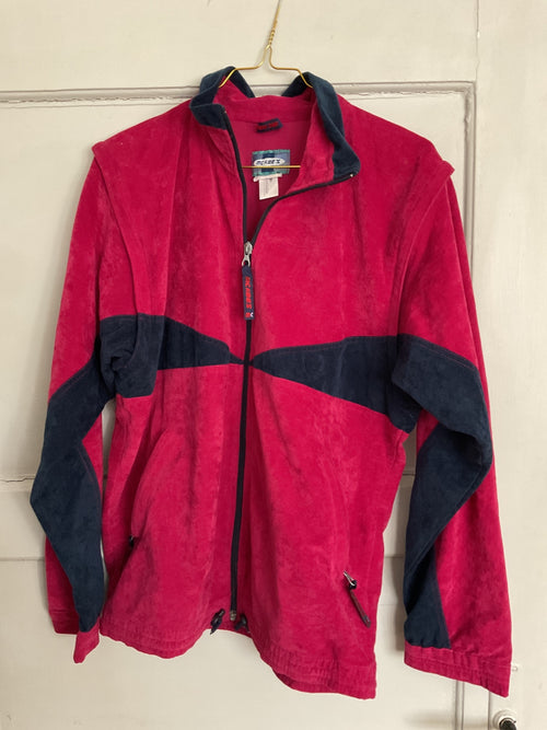 90’s Velours Jacke 2 in 1 Jacke & Weste 