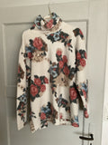In Sport Pullover 42 Weiß mit Blumenmuster