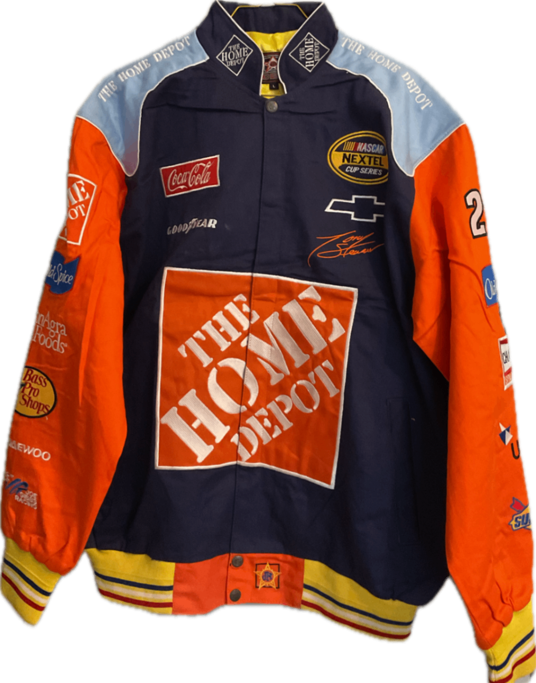 JH Design NASCAR - Tony Stewart #20 aufwändig bestickt, seltenes Multi Color Modell, hochwertige US Produktion, Sammlerstück in top Zustand
