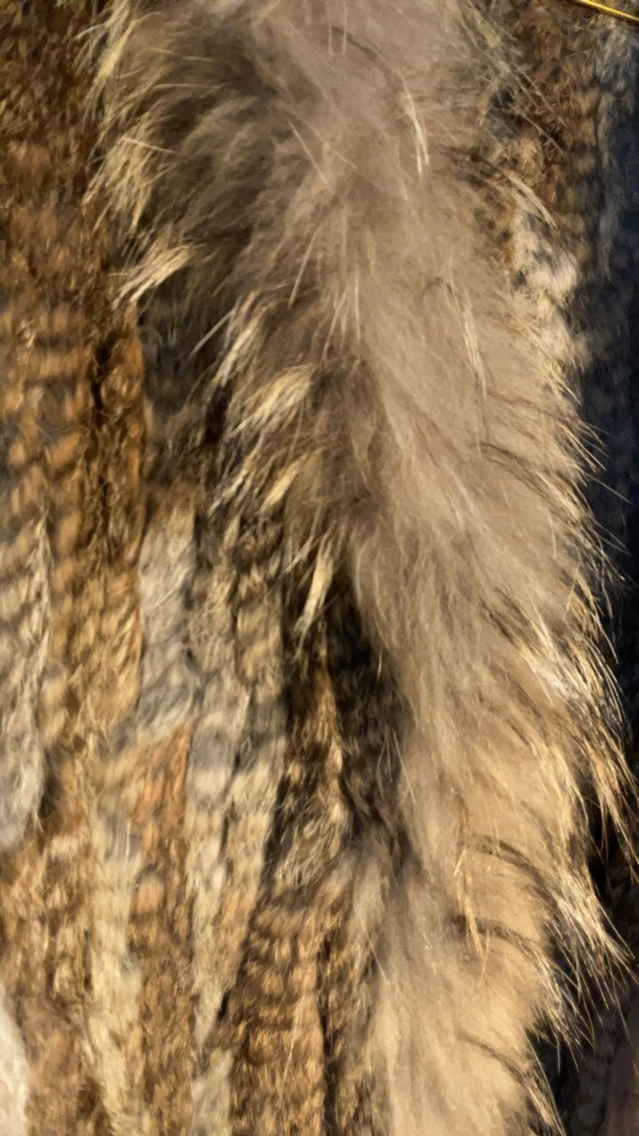 Echtfell-Weste Natural Boho Y2K 