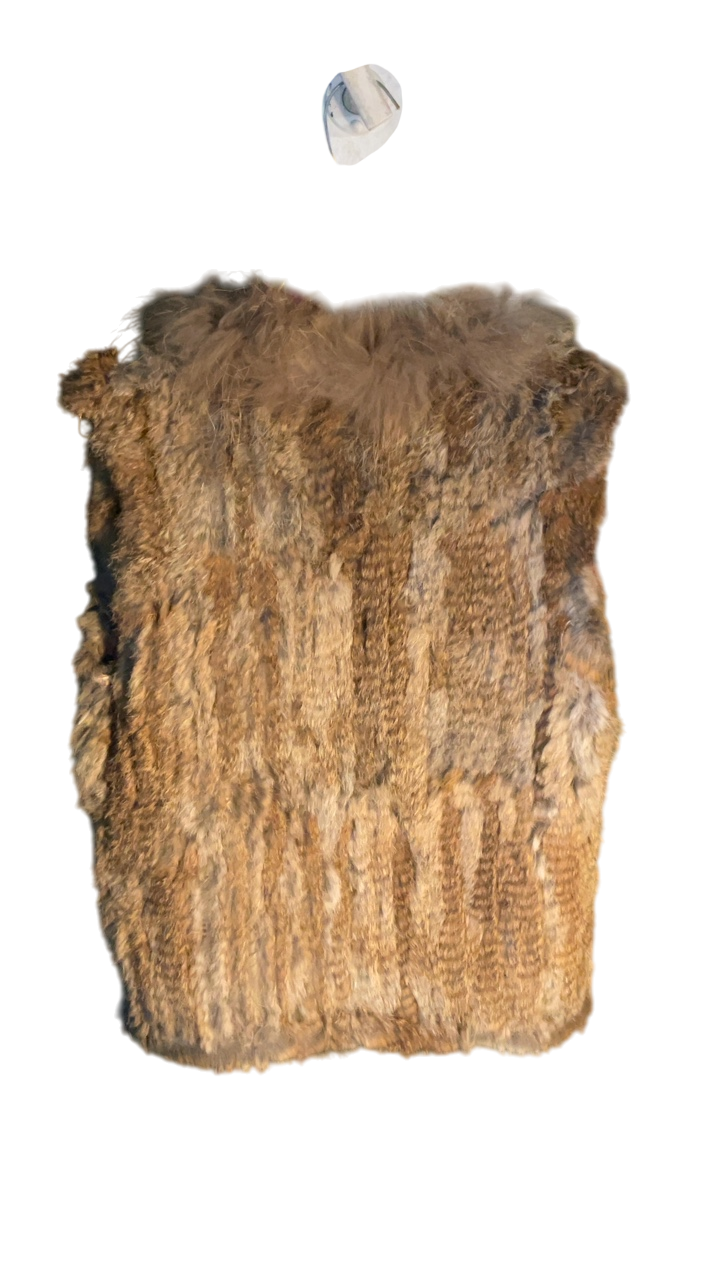 Echtfell-Weste Natural Boho Y2K 