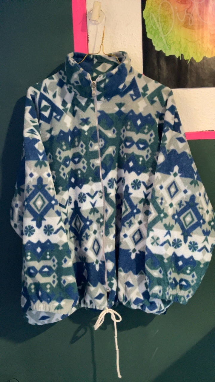 90s Fleece Zipjacke - Original 90s Ski & Outdoor Style - Made in Italy 