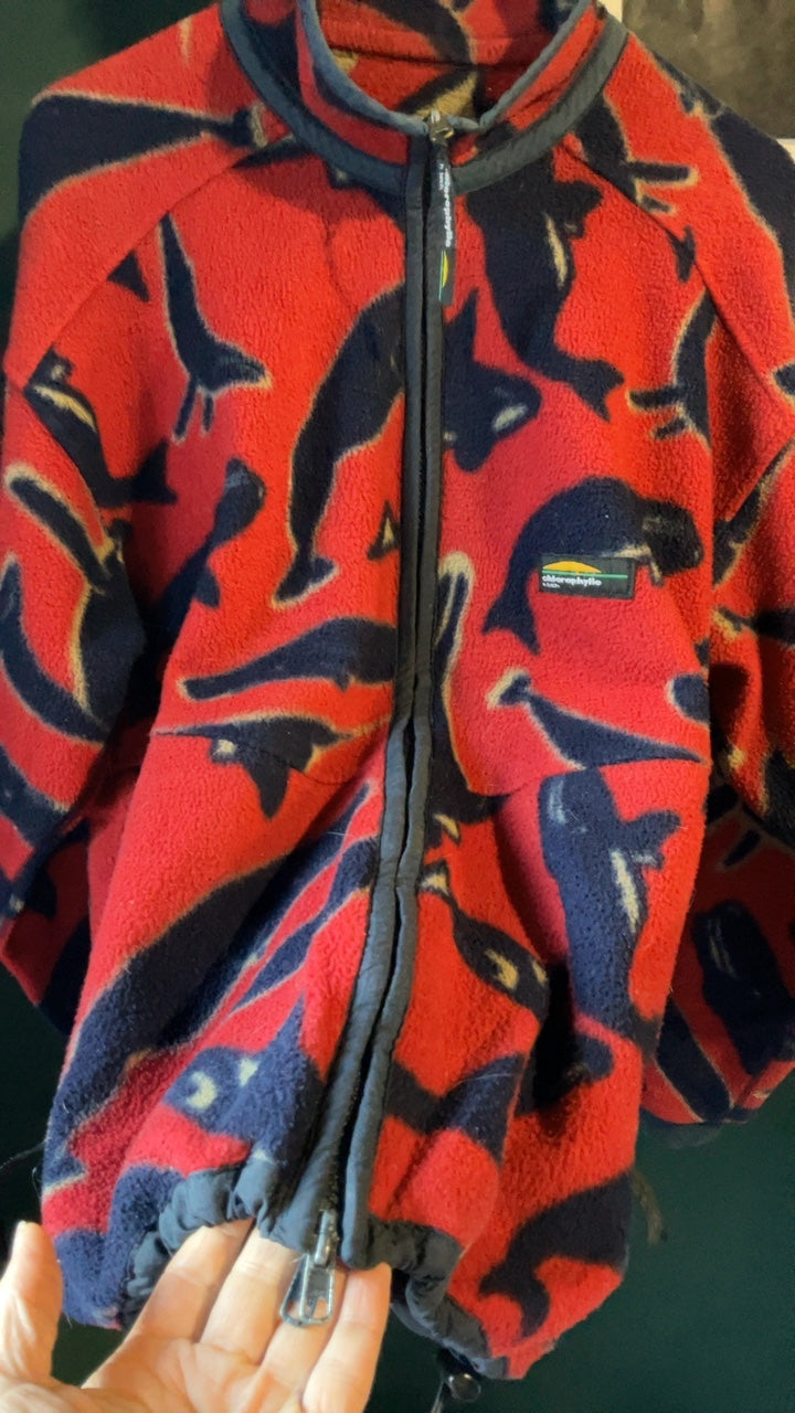 90er Crazy Fleece Jacke - Ski&Outdoor Style - Statement Piece 