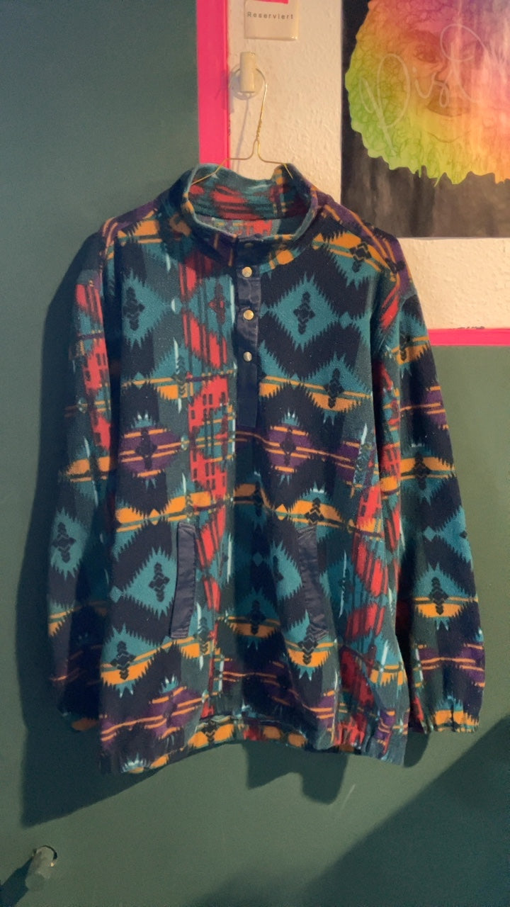 Vintage 90s Fleece - Statement Piece - Cozy, auffällig & einzigartig - perfekt für Ski, Après Ski 