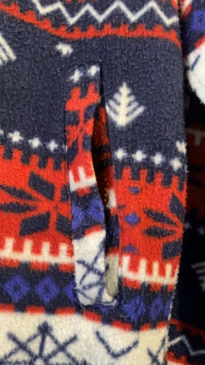 Crazy Fleece Zipjacke - 90s Ski/Party Look - warm, auffällig, bequem