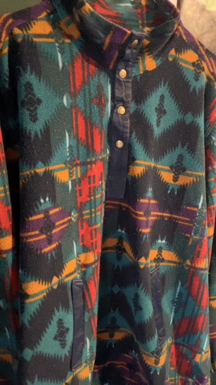 Vintage 90s Fleece - Statement Piece - Cozy, auffällig & einzigartig - perfekt für Ski, Après Ski 