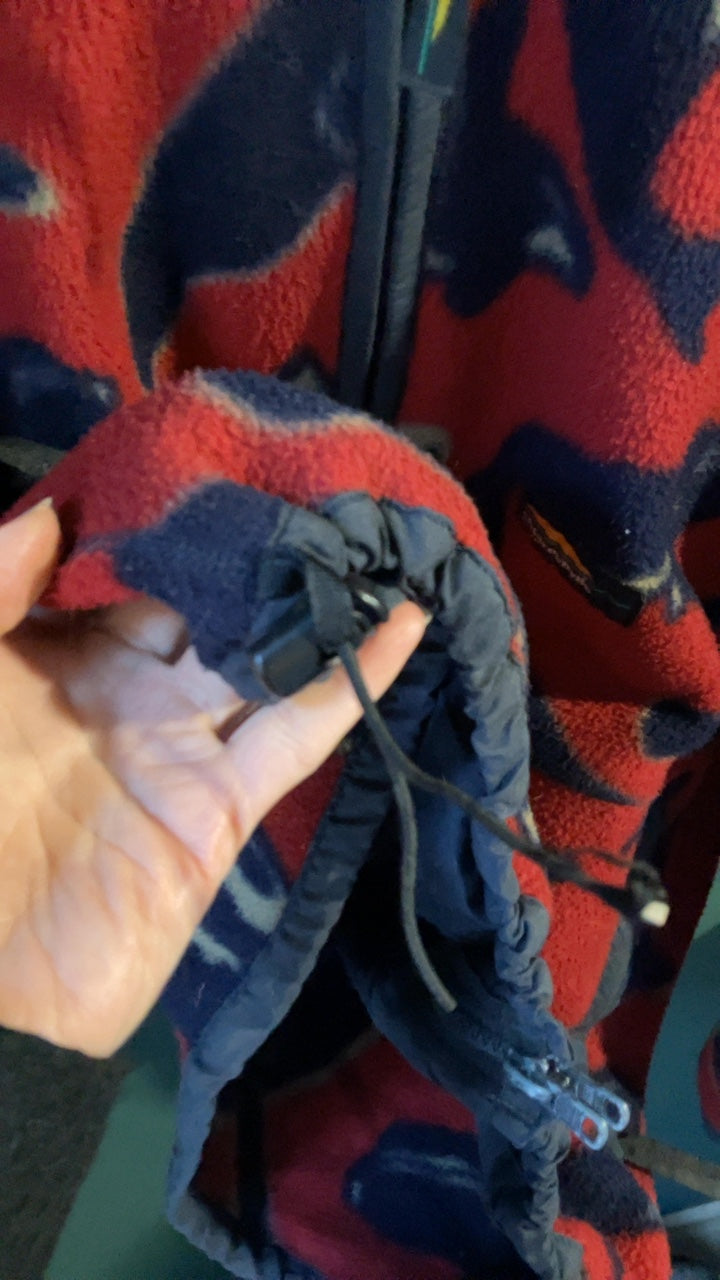 90er Crazy Fleece Jacke - Ski&Outdoor Style - Statement Piece 