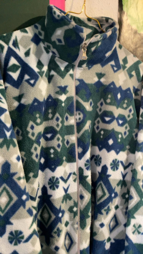90s Fleece Zipjacke - Original 90s Ski & Outdoor Style - Made in Italy 