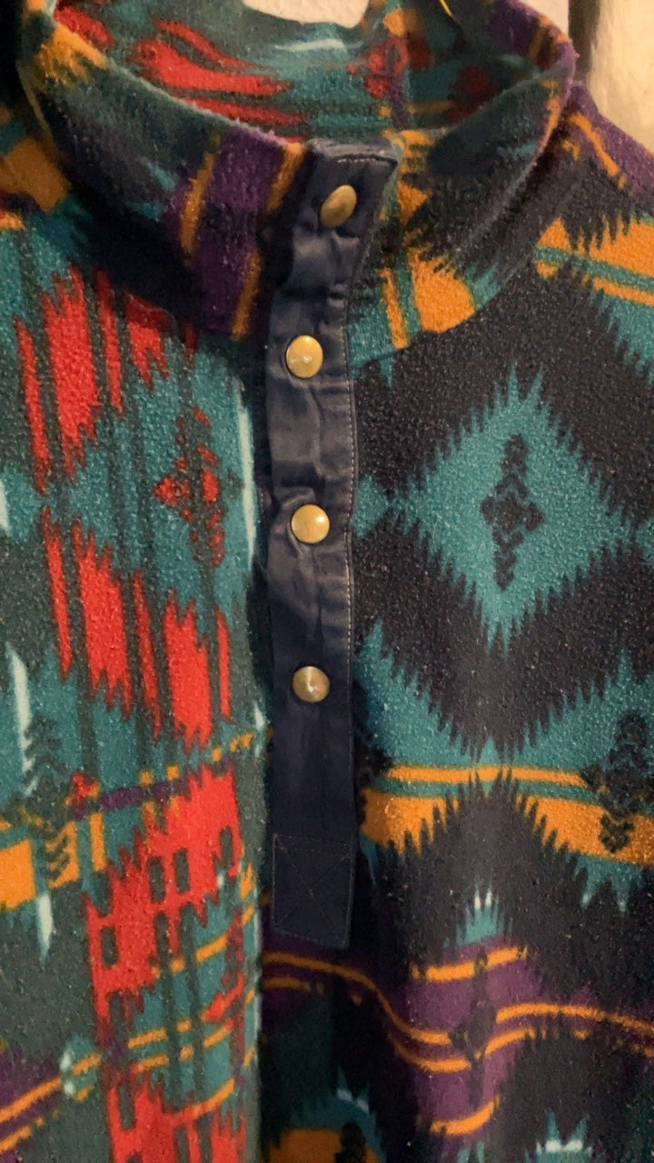 Vintage 90s Fleece - Statement Piece - Cozy, auffällig & einzigartig - perfekt für Ski, Après Ski 