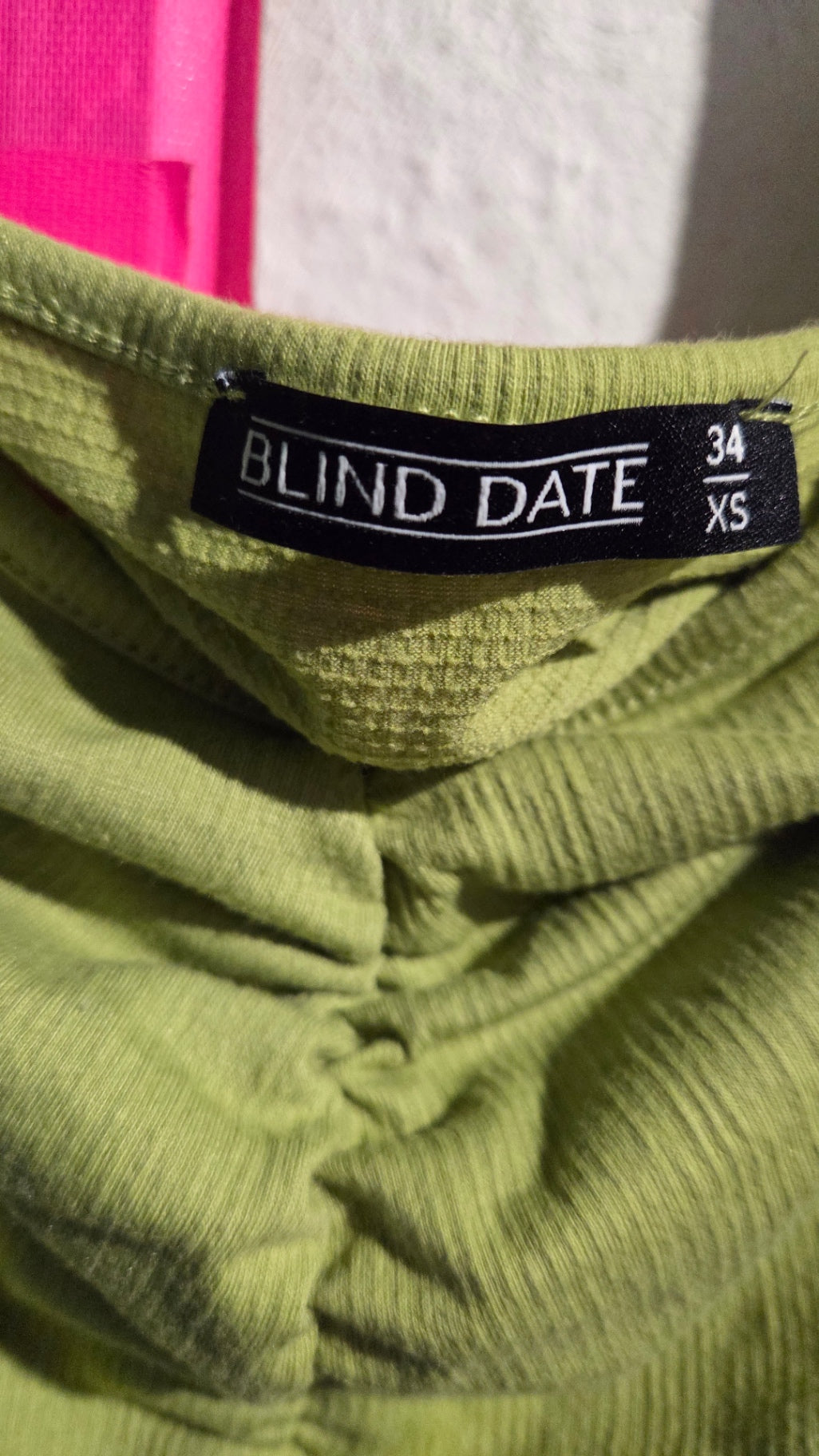 Y2K Blind Date Top XS Grün Rippstoff