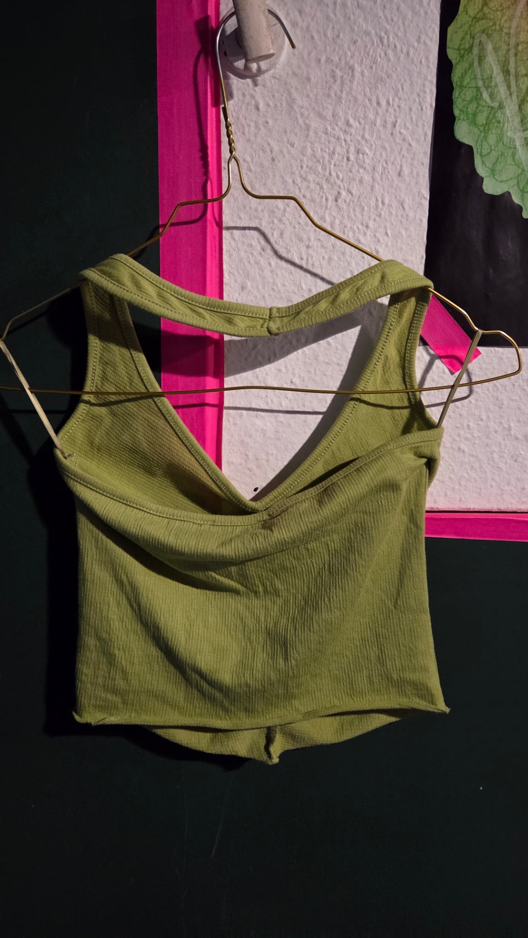 Y2K Blind Date Top XS Grün Rippstoff