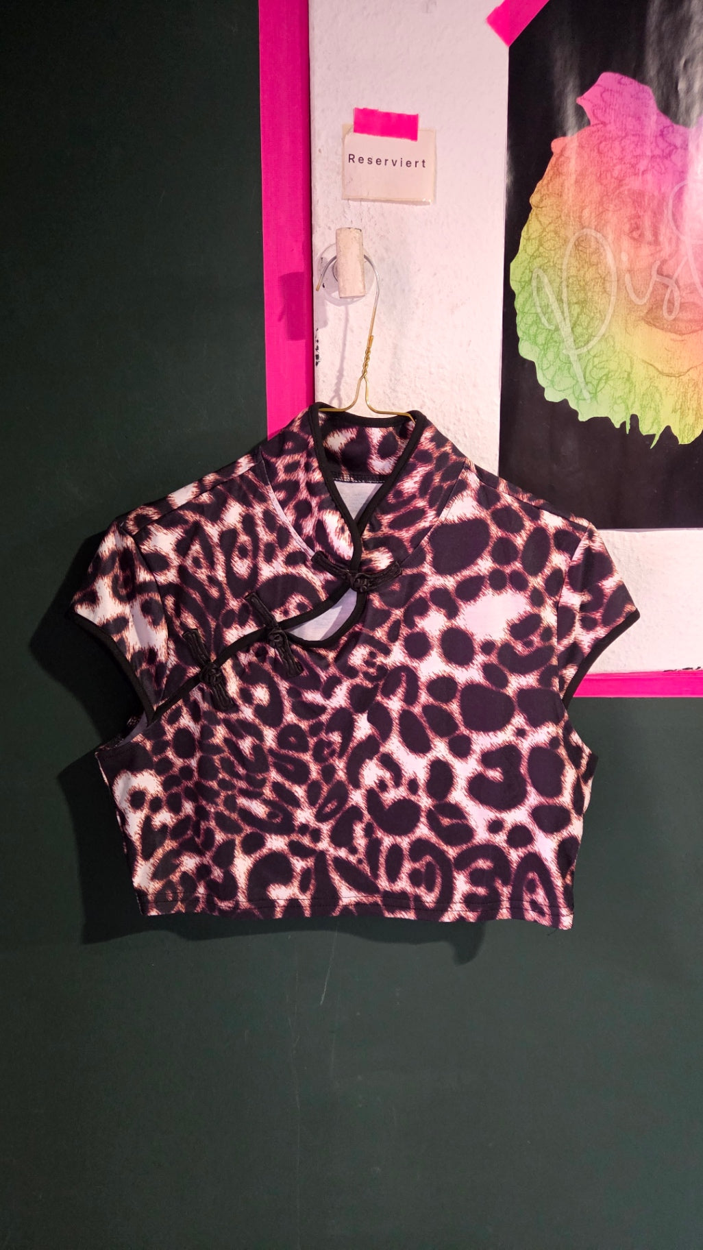 Y2K Top L Mit Leopard Muster