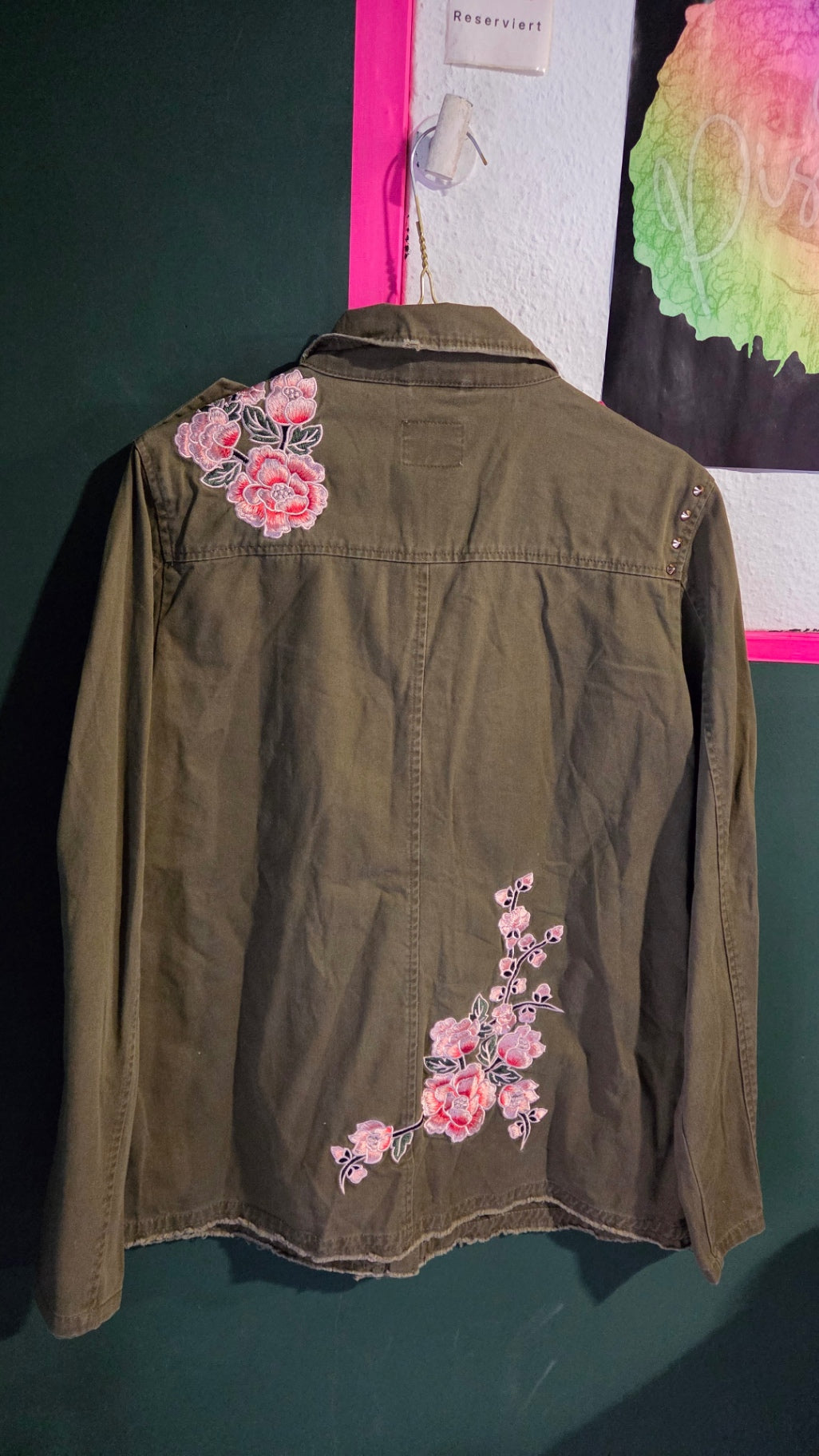 Y2K Army Jacke mit Stickerei und Nieten 