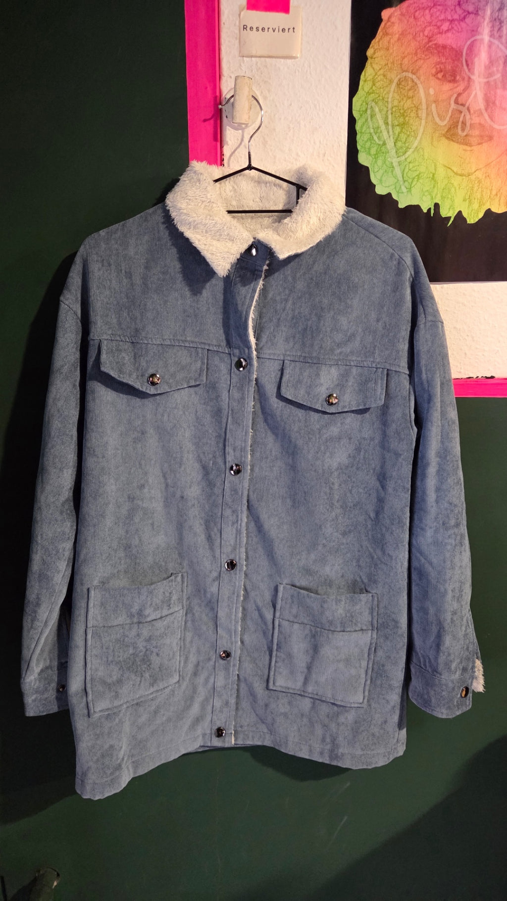 Y2K Cordjacke mit Teddykragen 