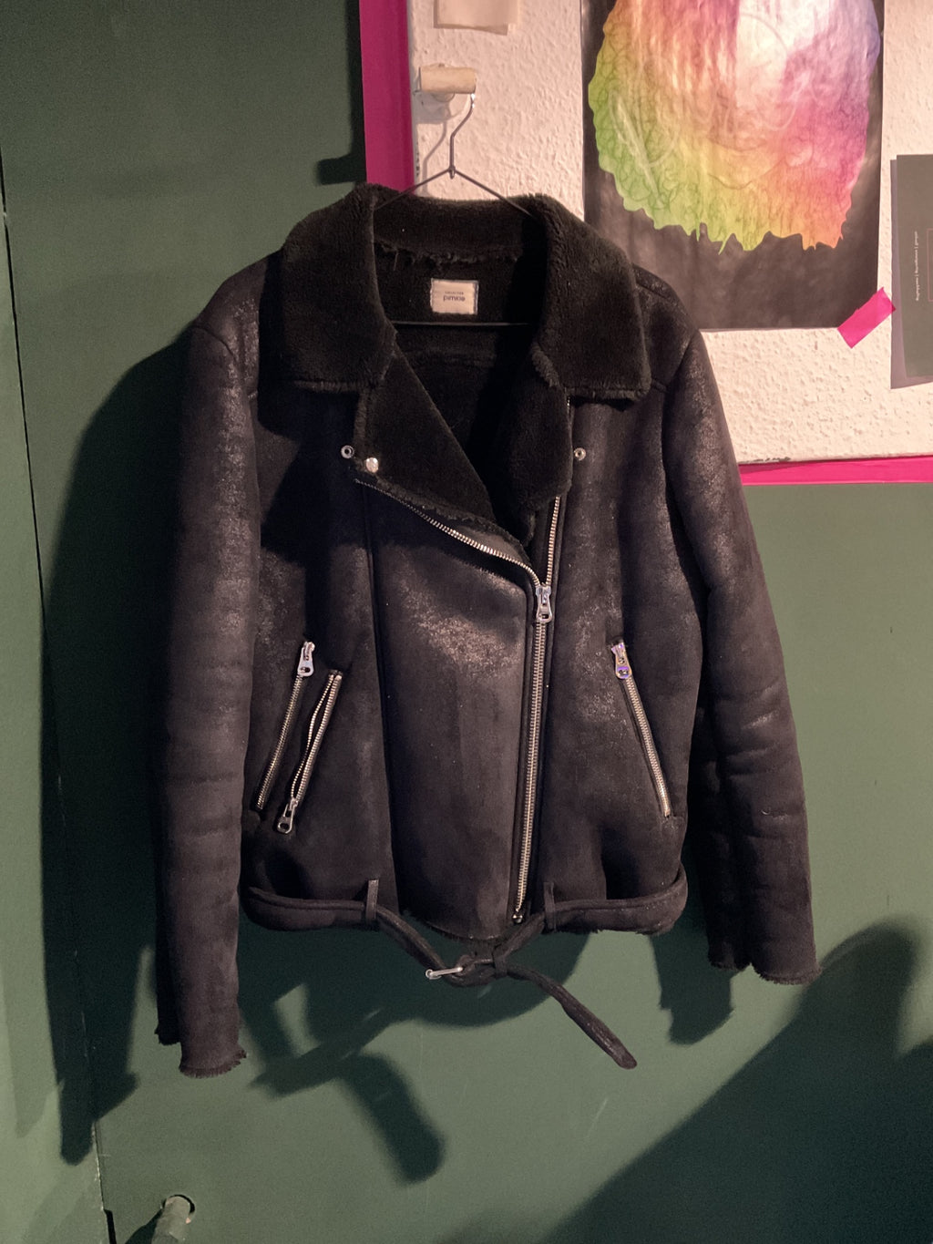 Y2K Aviator Jacke mit Teddyfutter 