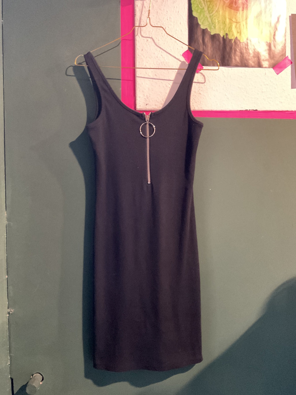 Y2K Strechkleid mit Ring-Zipper