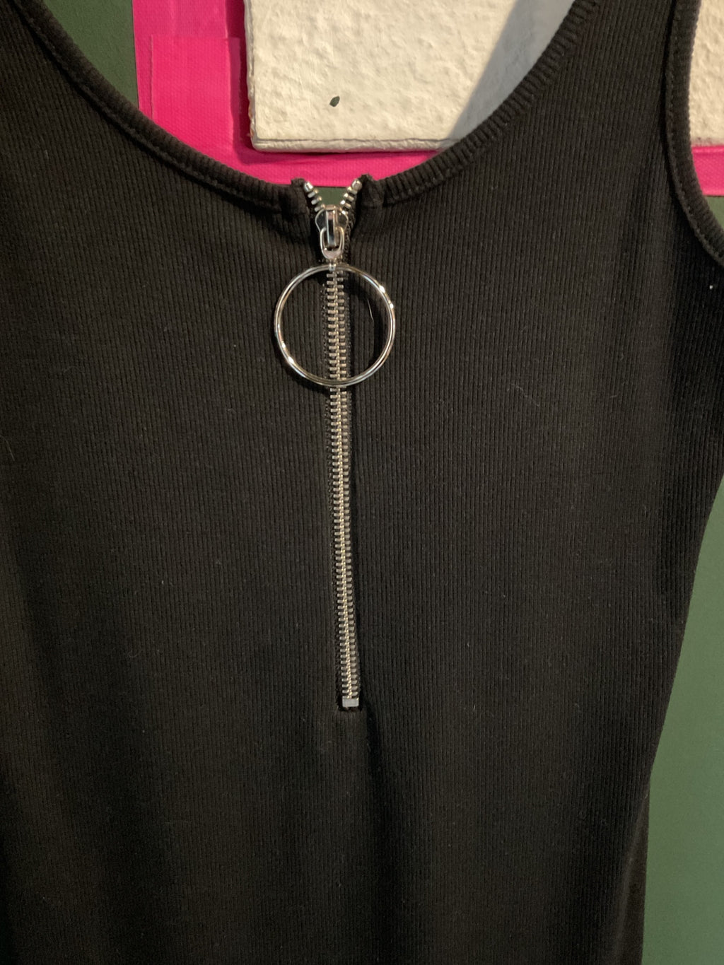 Y2K Strechkleid mit Ring-Zipper