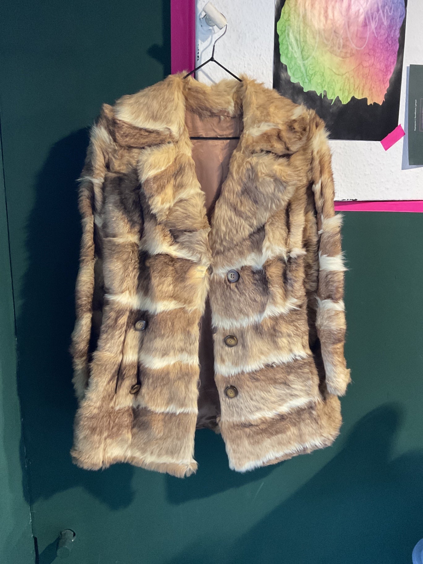 Vintage Felljacke; Y2K (leichte Fellabnutzung an der Knopfleiste)