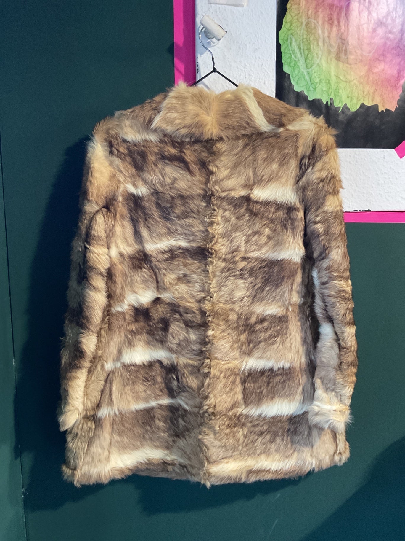 Vintage Felljacke; Y2K (leichte Fellabnutzung an der Knopfleiste)