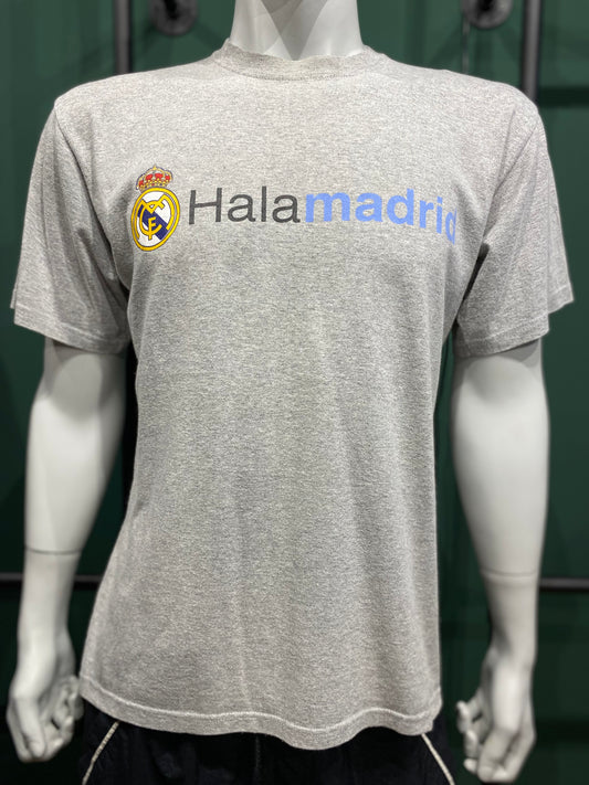 Vintage Real Madrid T-Shirt Grau Real Madrid Aufdruck