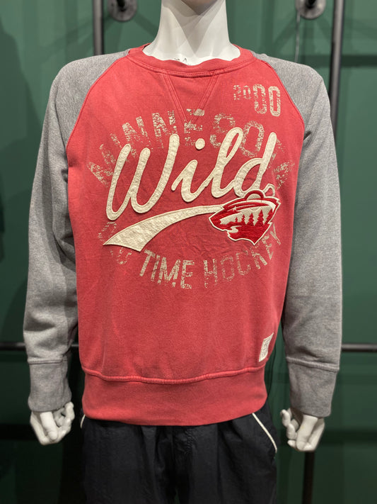 Vintage Old time Hockey Sweatshirt M Rot und Grau