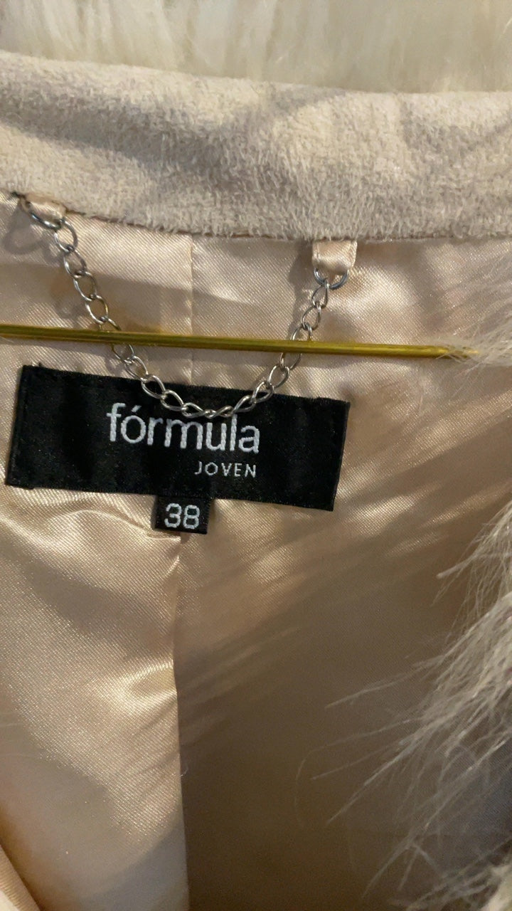 Creamy Fake Fur Weste, Y2K, Snow Glam, Aprés Ski