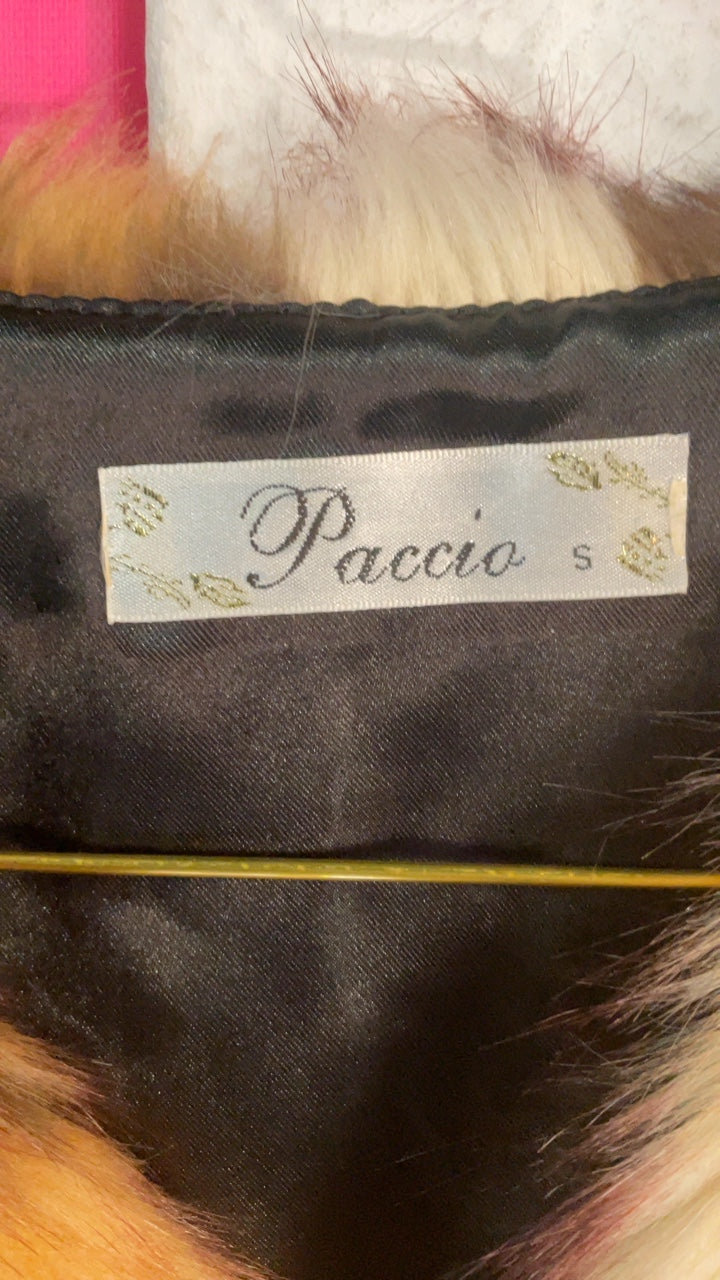 Bunte Faux Fur Weste, Y2K Style, Aprés Ski approved 