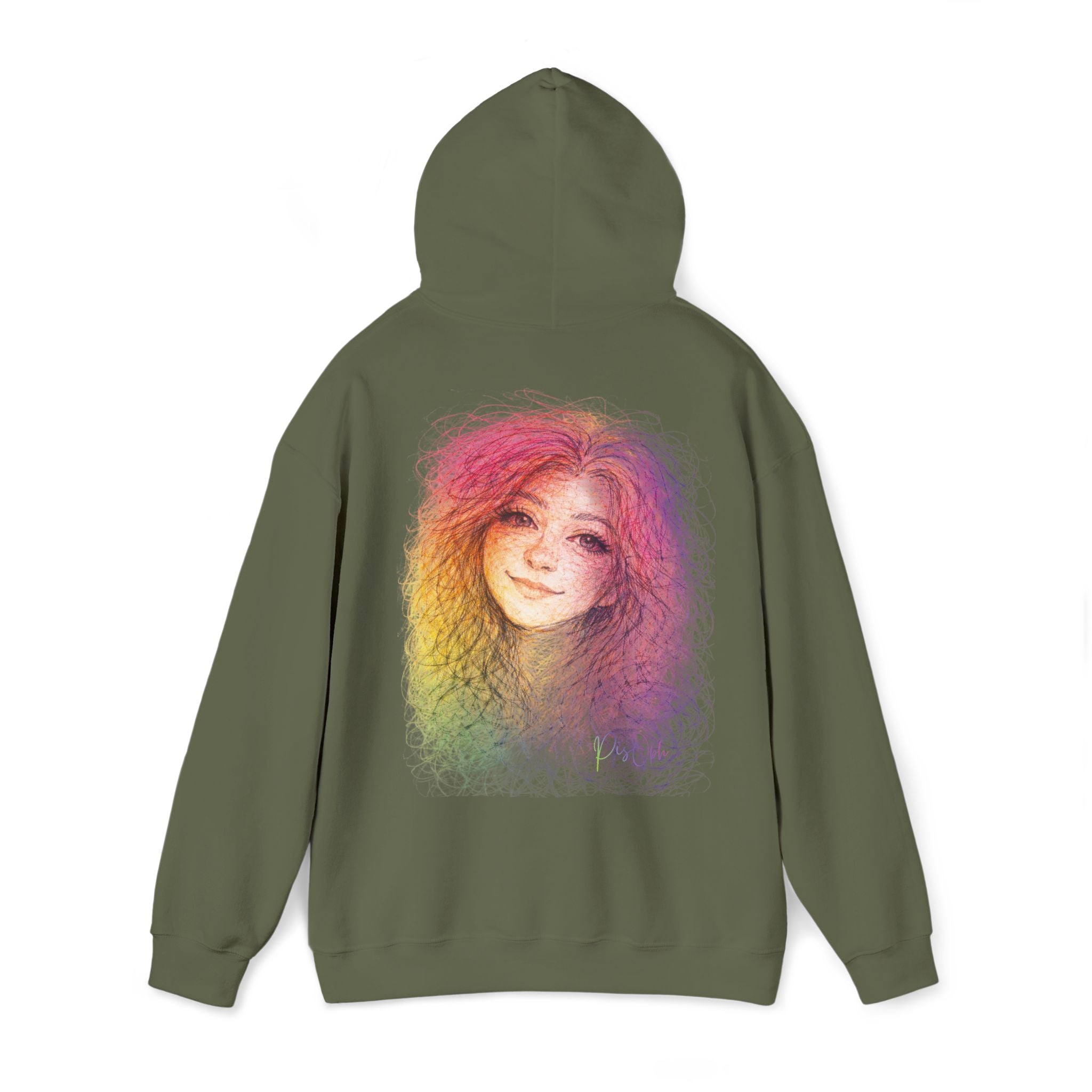 PisOph Unisex Heavy Blend - Handgezeichnetes Portrait als tragbare Kunst